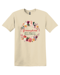 Load image into Gallery viewer, Grannyhood Where Happiness Blooms Endlessly Unisex T-shirt
