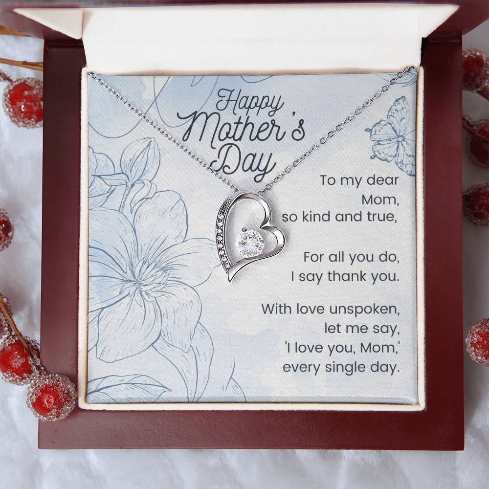 Mother's Day - Mom, So Kind and True - Forever Love Necklace