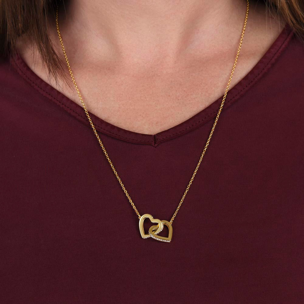 To My Incredible Mom - My Heart Fills with Gratitude & Admiration Daughter - Interlocking Hearts Necklace