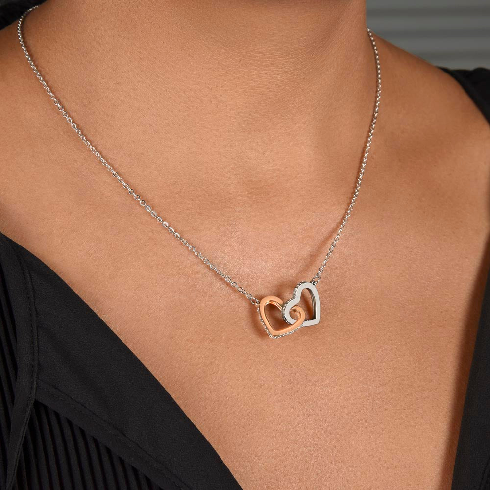 To My Incredible Mom - My Heart Fills with Gratitude & Admiration Daughter - Interlocking Hearts Necklace