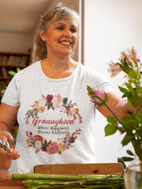 Load image into Gallery viewer, Grannyhood Where Happiness Blooms Endlessly Unisex T-shirt
